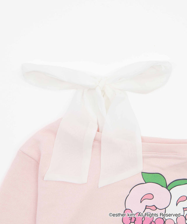 ESTHER BUNNYコラボワンショルダーリボンスウェット