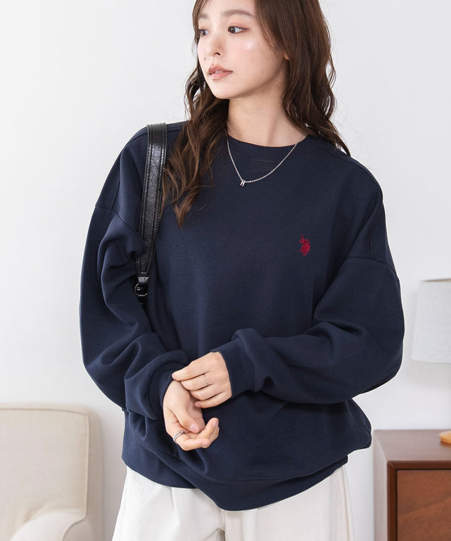 U.S.POLO ASSN.ダンボールスウェット/ネイビー　モデル：165cm L着用