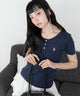 別注USPOLOヘンリーネックT/ネイビー　モデル：164cm F着用