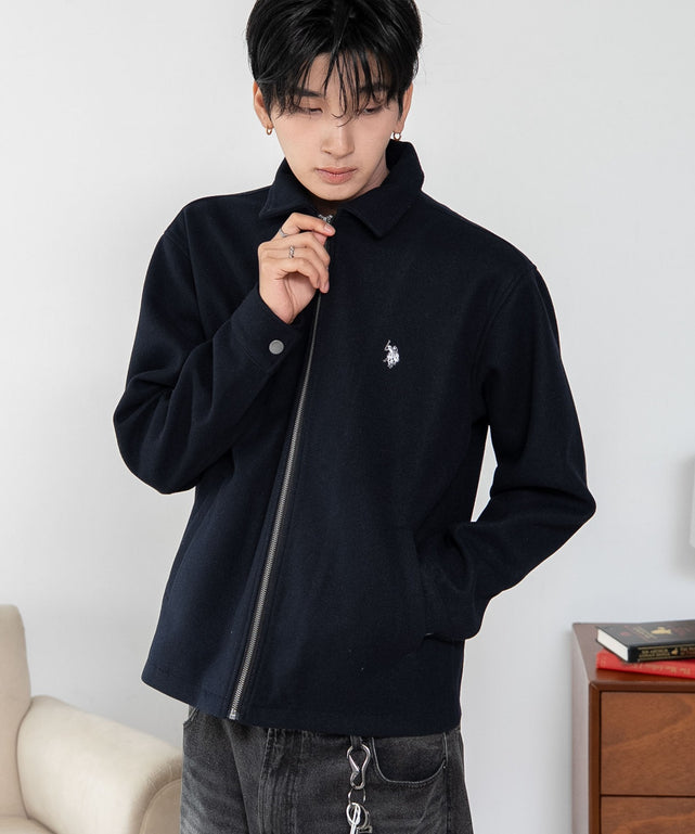 U.S.POLO ASSN.ZIPブルゾン/ブラック　モデル：180cm L着用