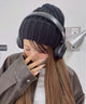 リブニットキャップ/ブラック