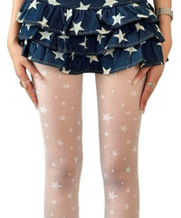 スター柄シアータイツ