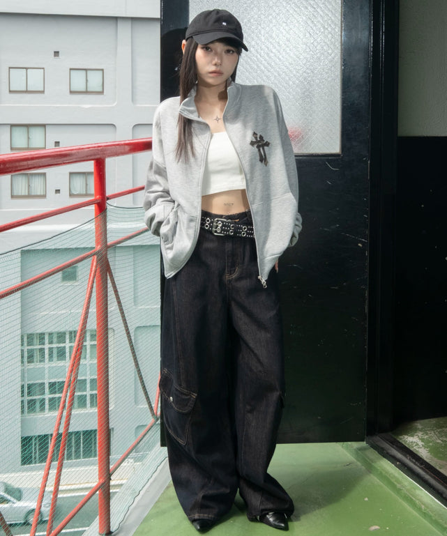 杢グレー　モデル：159cm F着用