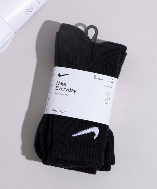 NIKE　3P　エブリディクッションクルーソックス(23-25cm)/ブラック
