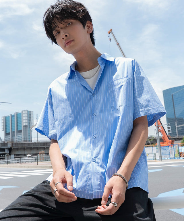 ブルーストライプ モデル：180cm L着用