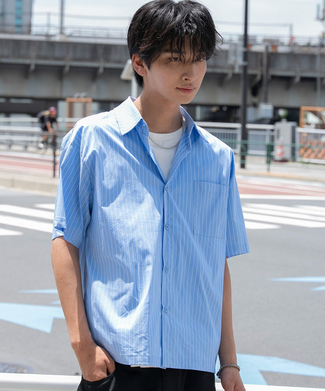 ブルーストライプ モデル：180cm L着用