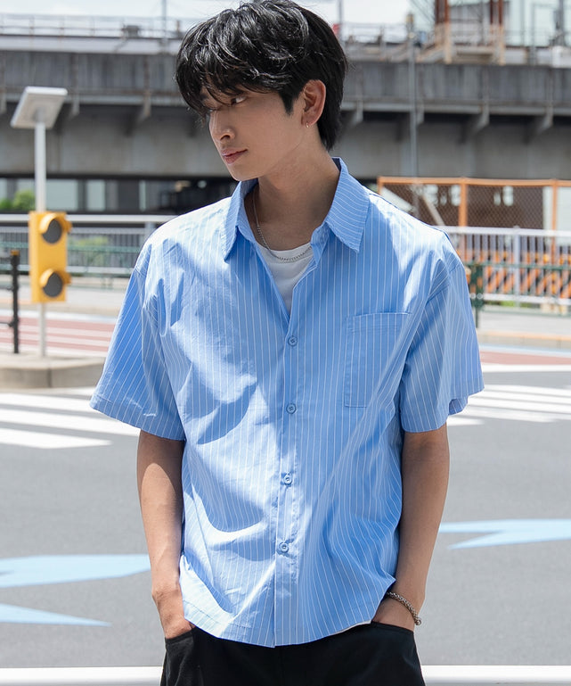 ブルーストライプ モデル：180cm L着用