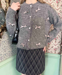 モヘアタッチリボンニット
