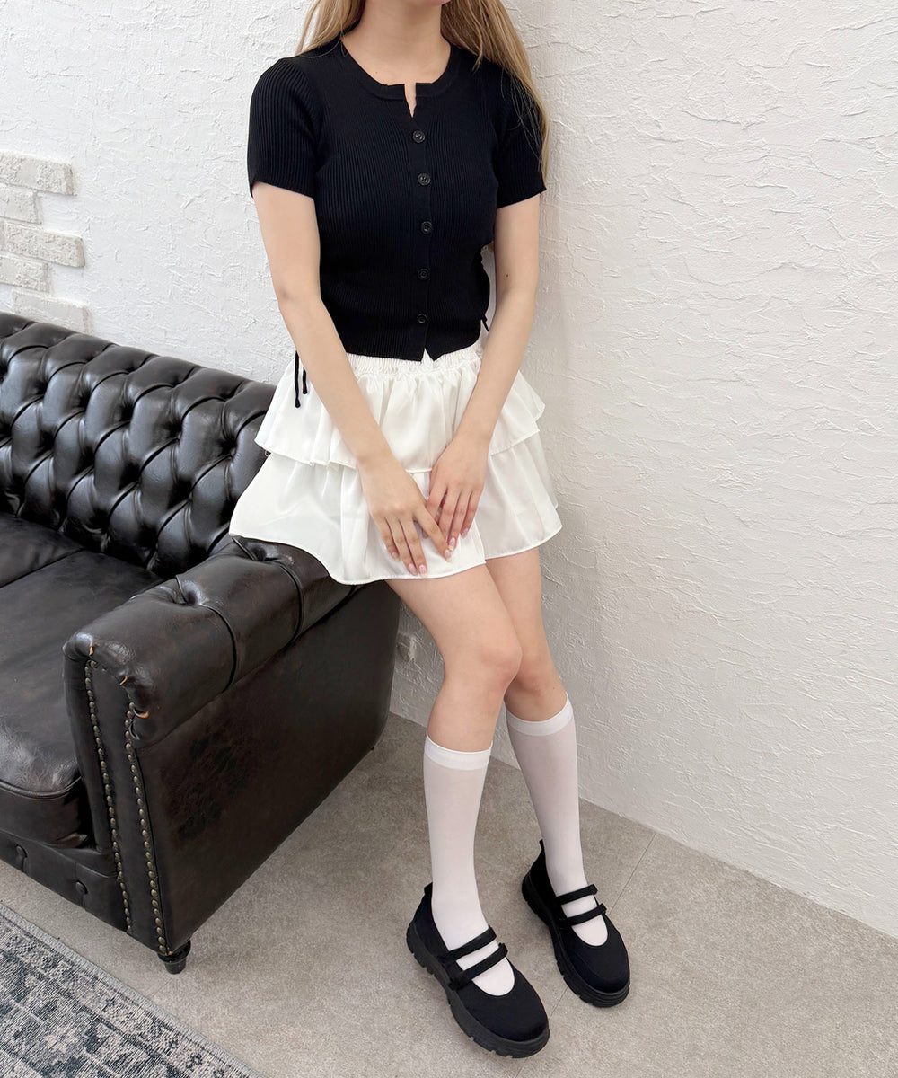 サイドドロスト半袖カーディガン