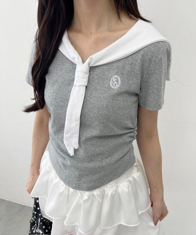 セーラーピチTシャツ/グレー モデル：157㎝ F着用