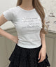 ランダムリボンチビTシャツ/グレー モデル：160㎝ F着用