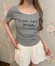 メッセージロゴヘンリーピチTシャツ/グレー モデル：160㎝ F着用