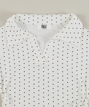 襟付きドットピチTシャツ