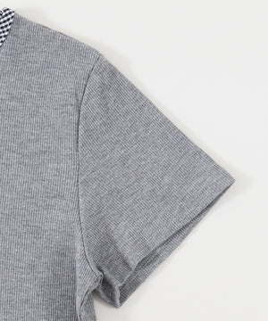 チェック配色リボンTシャツ
