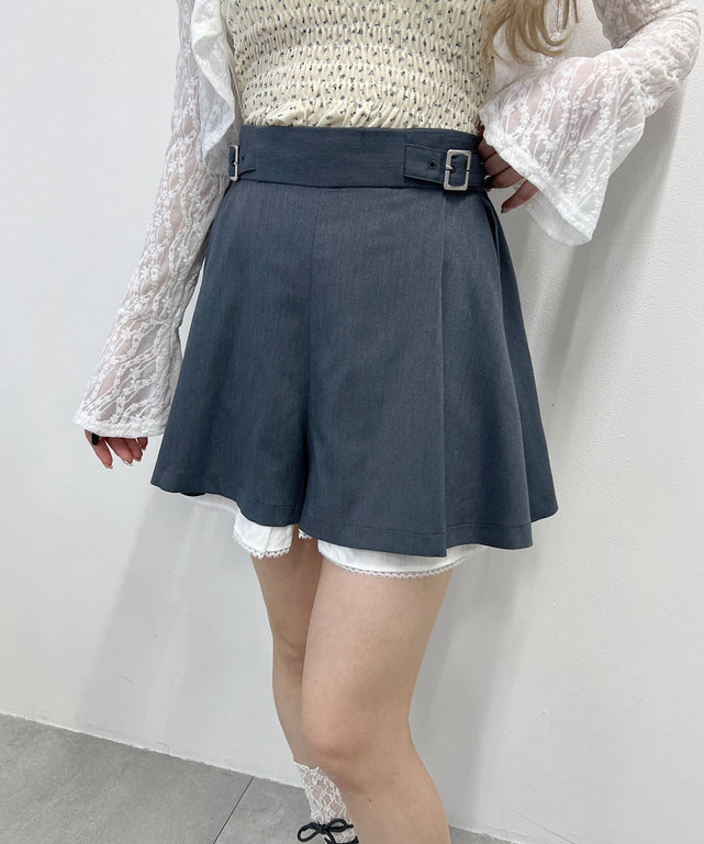 レースレイヤードショートパンツ/グレー モデル：160㎝ F着用