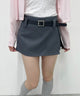 ベルトツキドットスカートパンツ/グレー モデル：160㎝ F着用