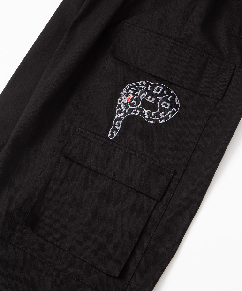 パンサー刺繍ワイドカーゴパンツ