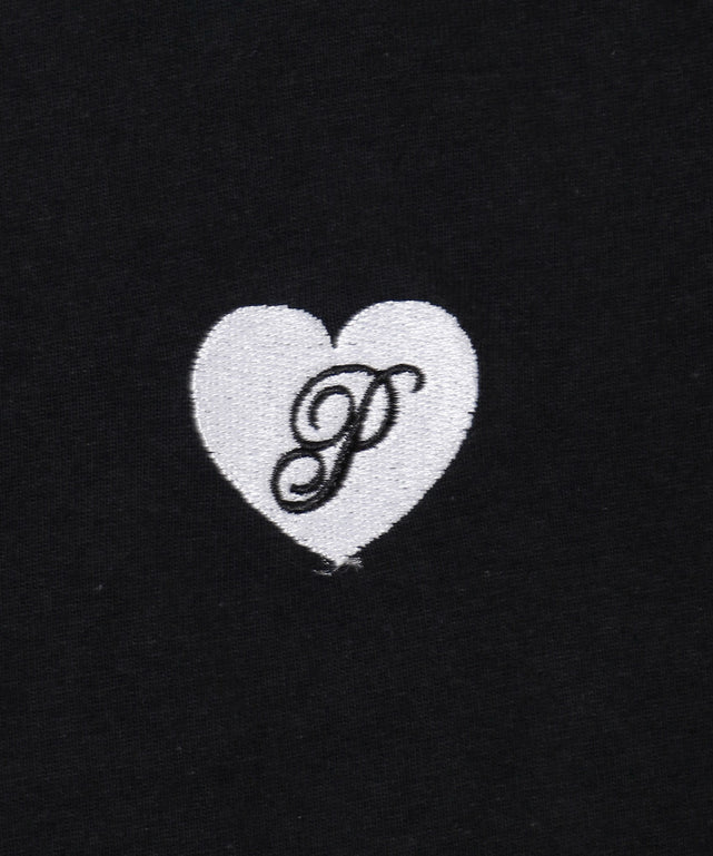 ハートワンポイント襟付きTシャツ