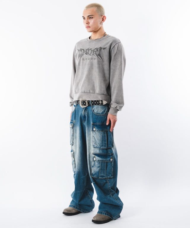 デニム中濃加工 モデル：180cm L着用