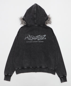 MA55IVE　ファーグラフィックZIPパーカー
