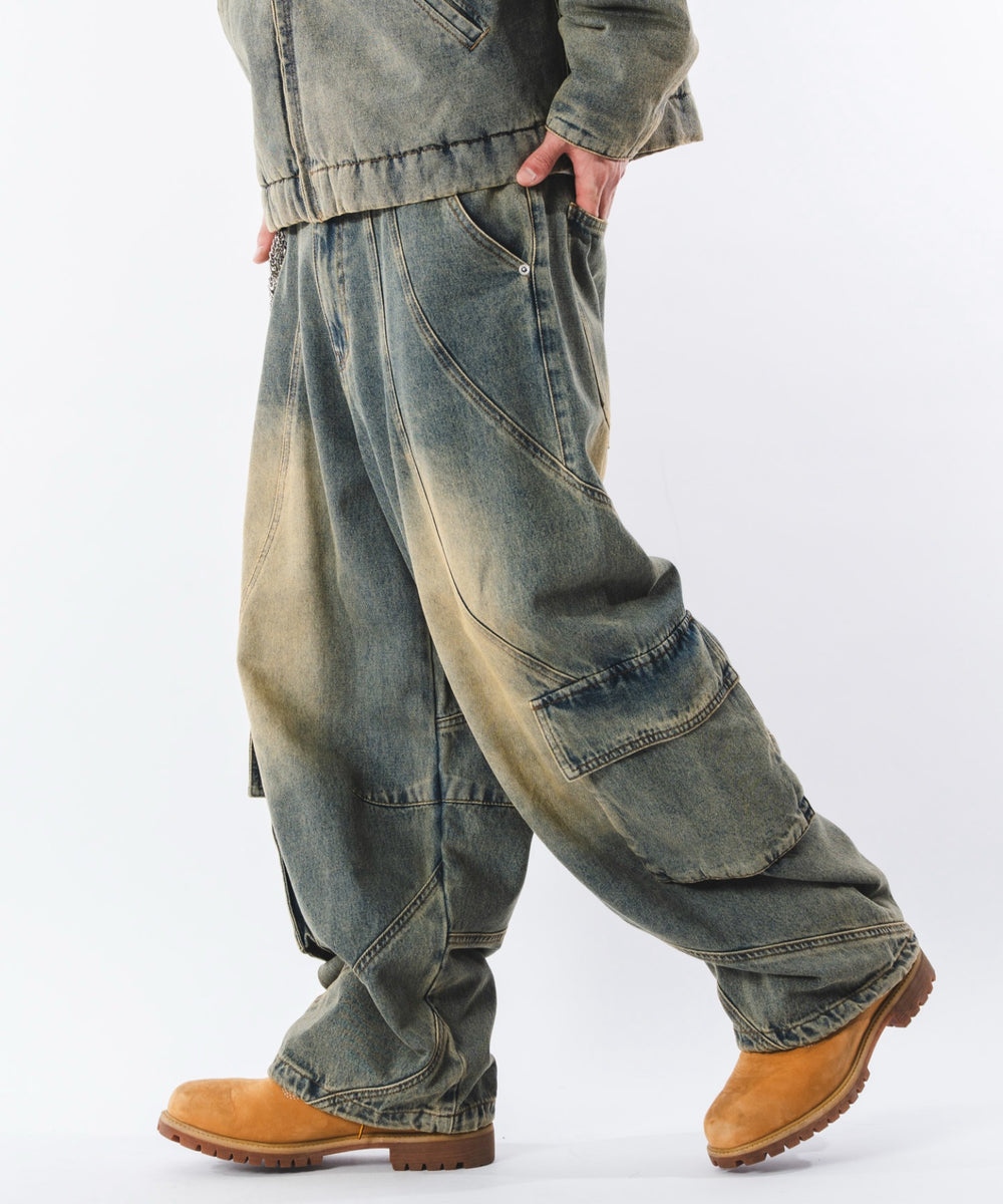 デニム淡加工 モデル：180cm L着用