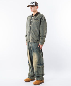 デニム淡加工 モデル：180cm L着用