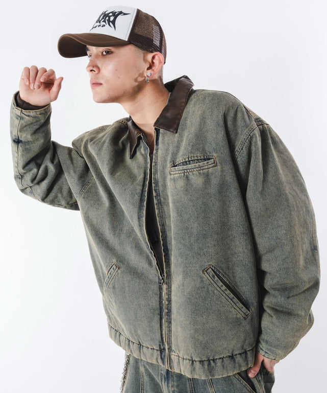 デニム淡加工 モデル：180cm L着用