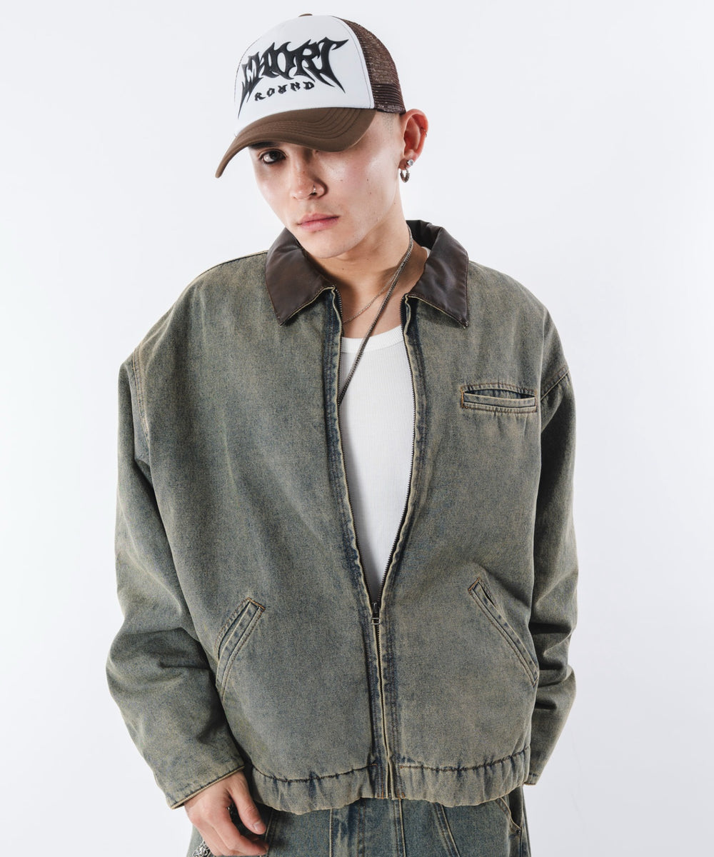 デニム淡加工 モデル：180cm L着用