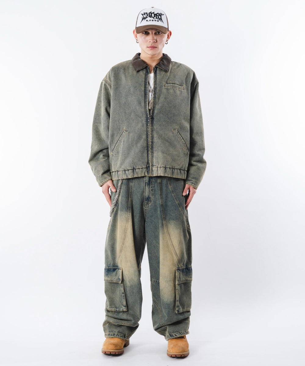 デニム淡加工 モデル：180cm L着用