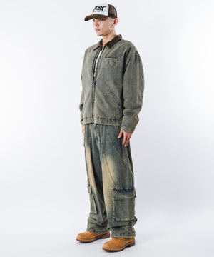 デニム淡加工 モデル：180cm L着用