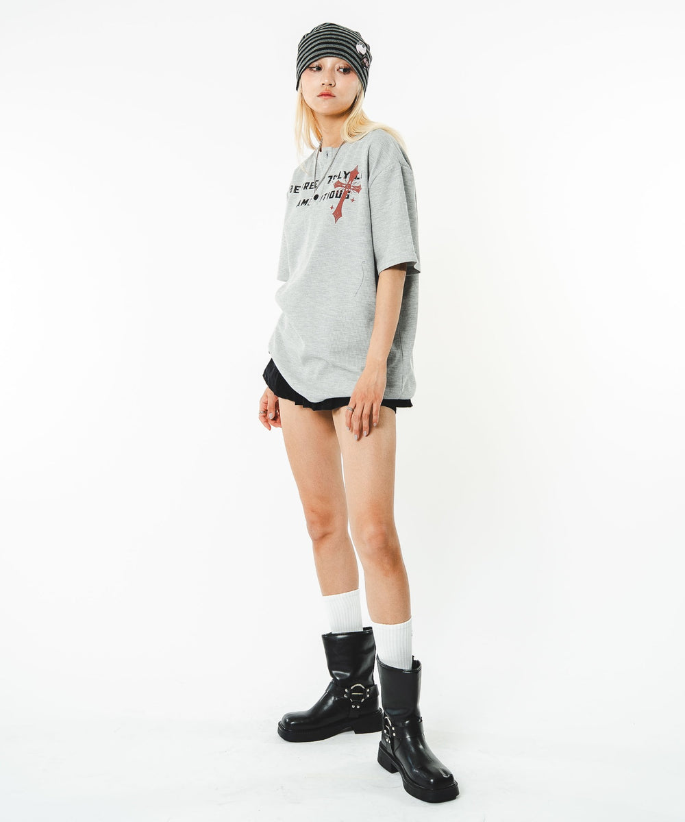 杢グレー モデル：172cm FREE着用