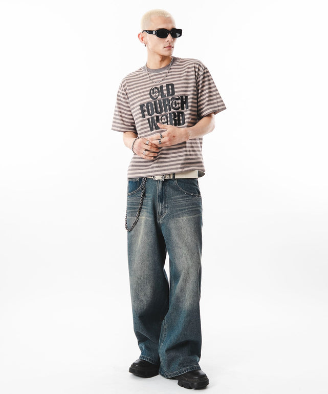 デニム中濃加工 モデル：180cm L着用