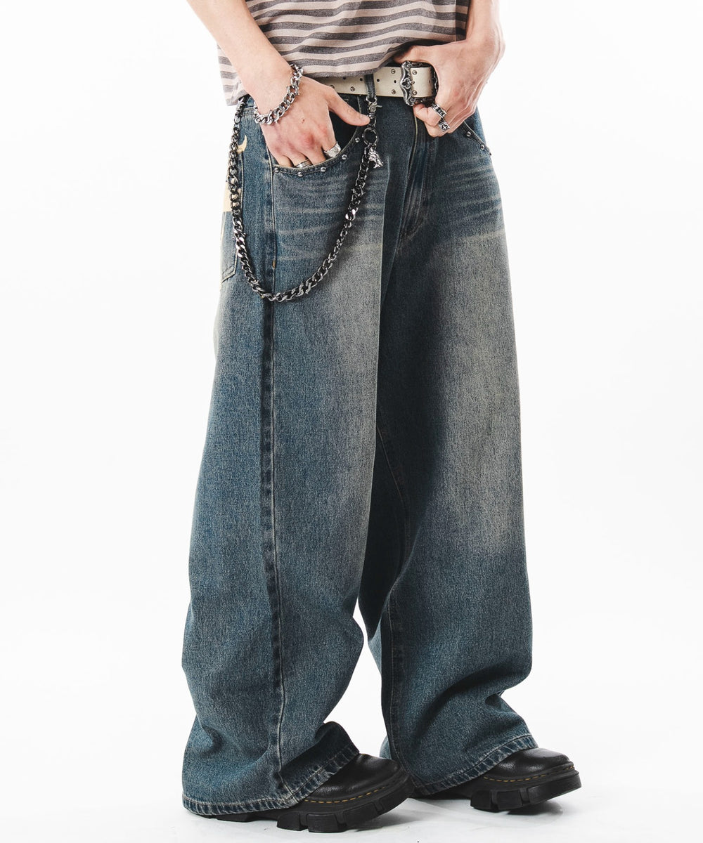 デニム中濃加工 モデル：180cm L着用