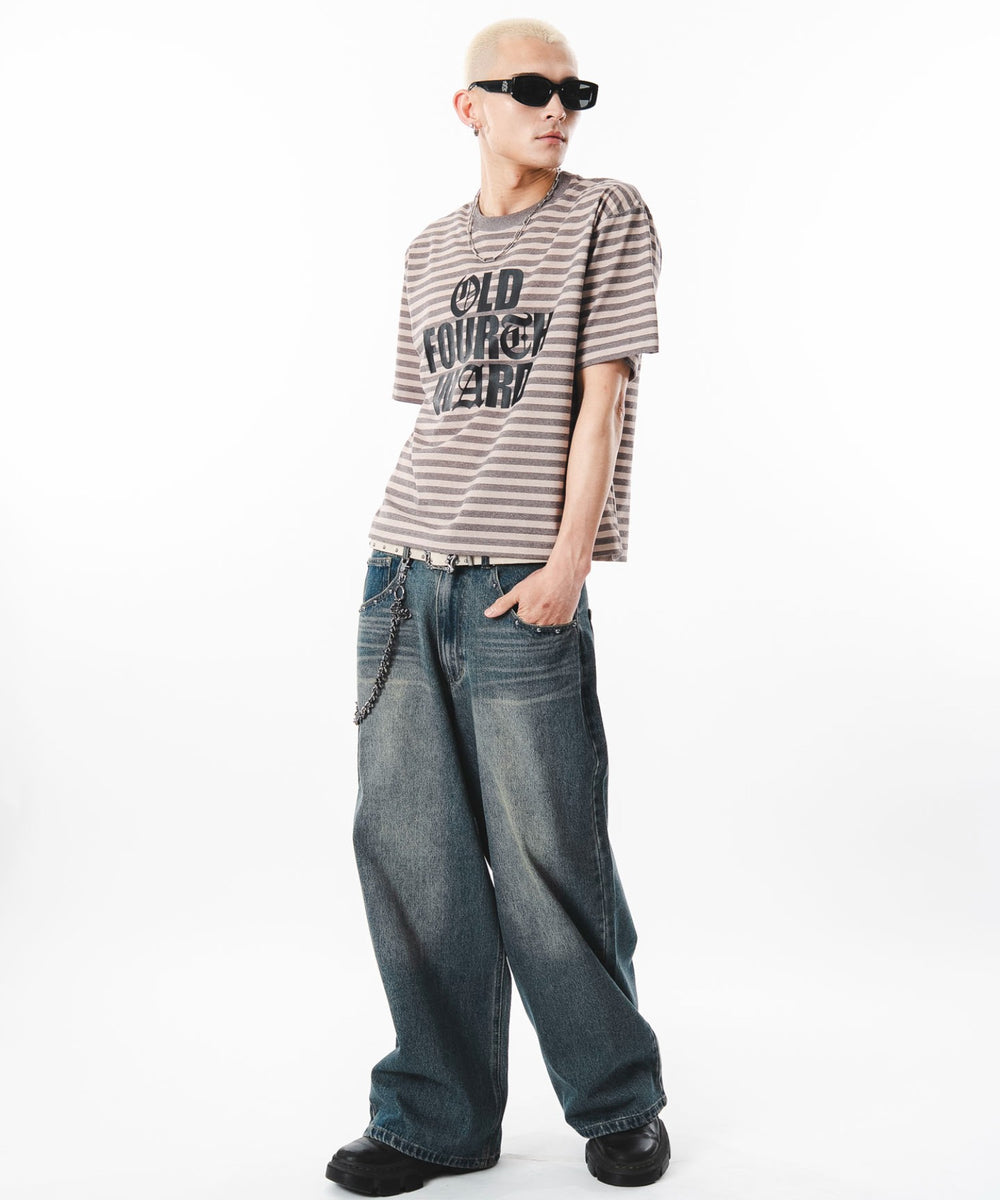 デニム中濃加工 モデル：180cm L着用