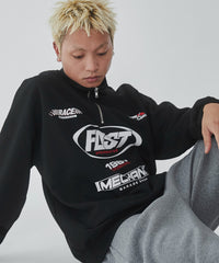 レーシングロゴハーフジッププルオーバー