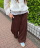 パッチワークスウェットパンツ/ブラウン モデル：155㎝ F着用
