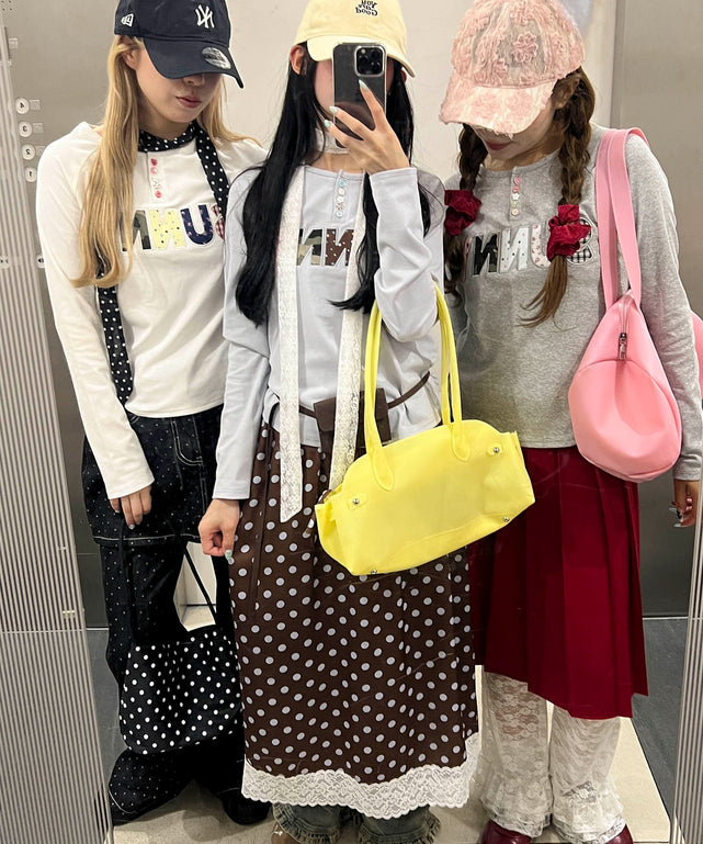 アソートボタンパッチワークロゴロンT