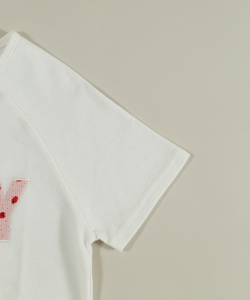 アソートボタンパッチワークロゴTシャツ
