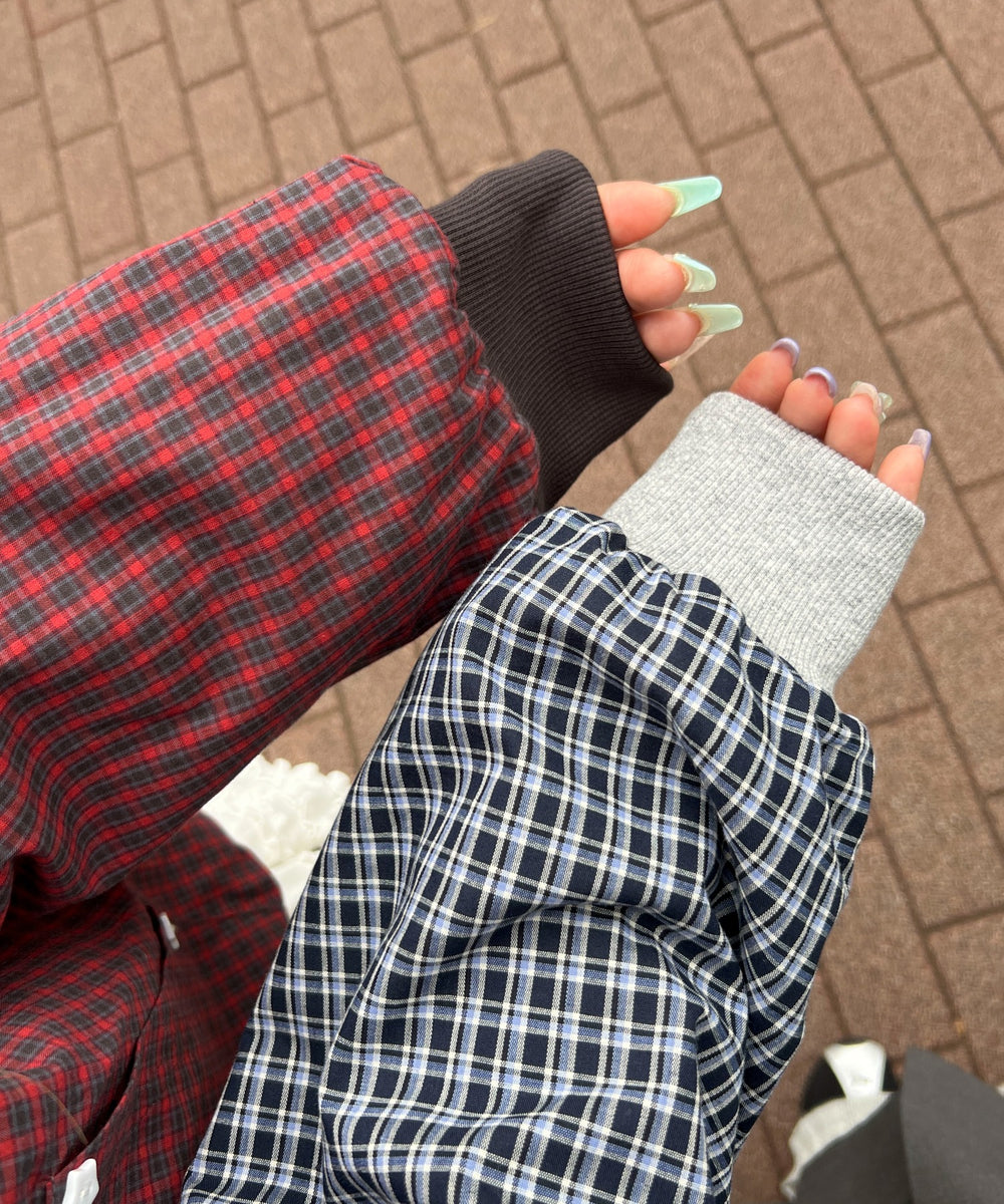 チェックリバーシブルBIGパーカー