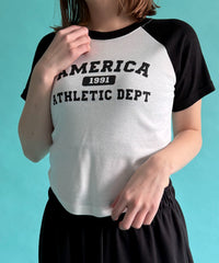 AMERICAラグランチビT