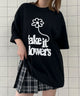 fake　it　flowersビッグT/ブラック　モデル:155cm F着用