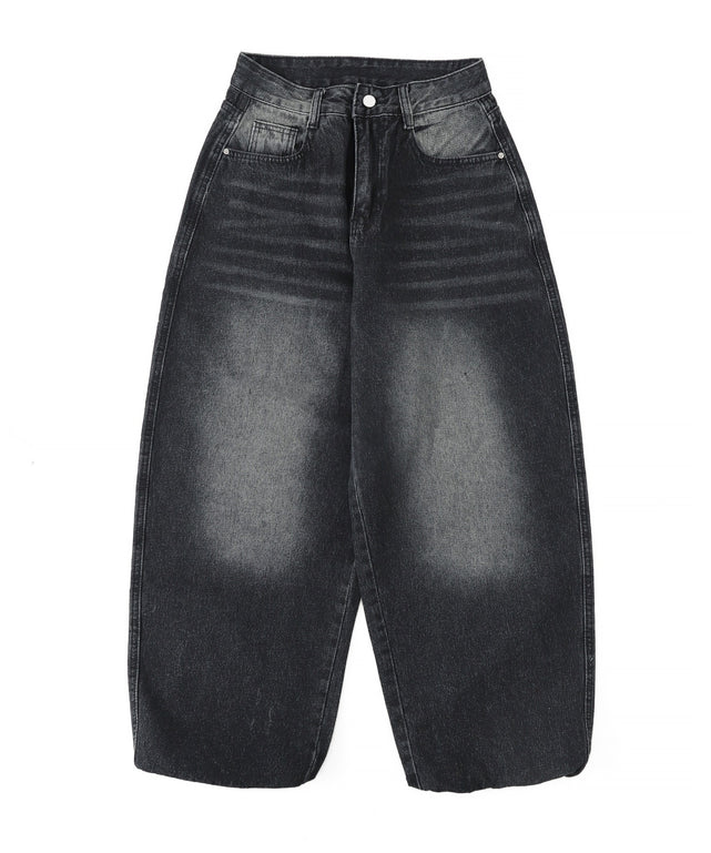 バックポケットロゴバギーデニム