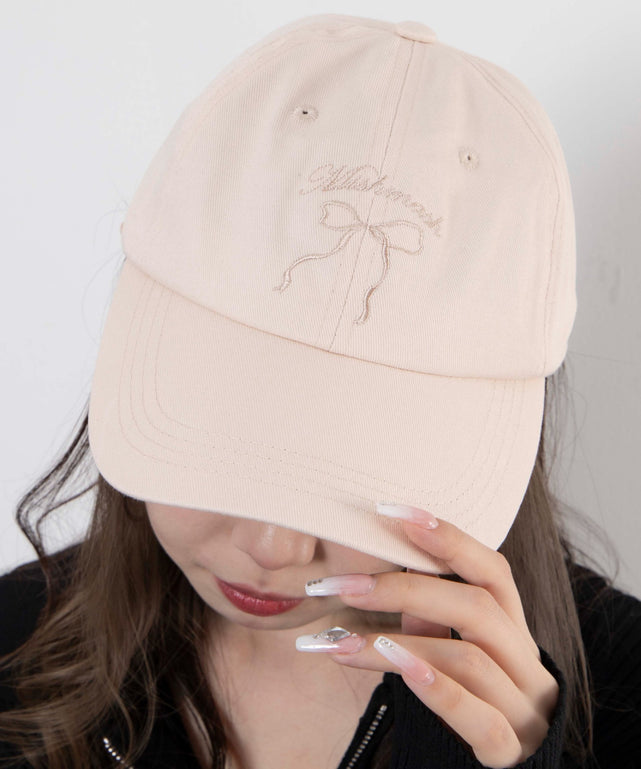 フロントバック刺繍キャップ/オフホワイト