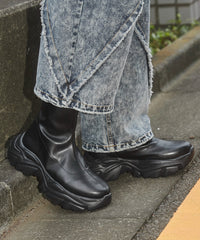 【メンズ】厚底スニーカーソールショートブーツ