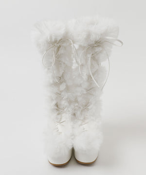 レースアップボリュームファーロングブーツ
