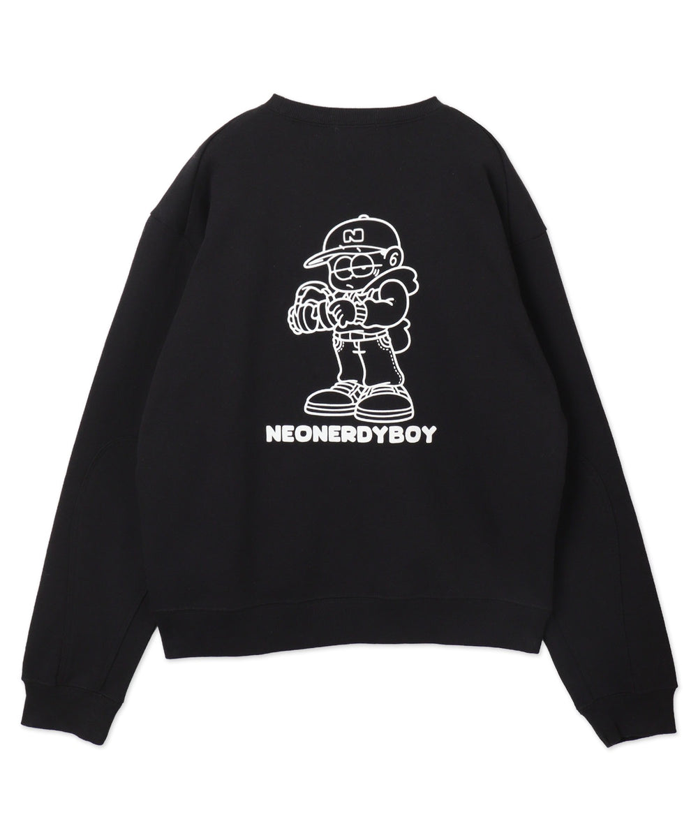 THEBOYエルボーパッチクルーネックPO