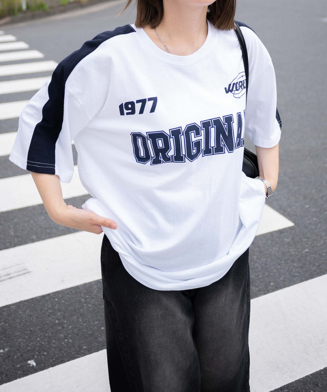 ORGゲームビッグTシャツ/ホワイト モデル:155cm F着用