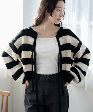 ブラック系ボーダー　モデル:163cm F着用