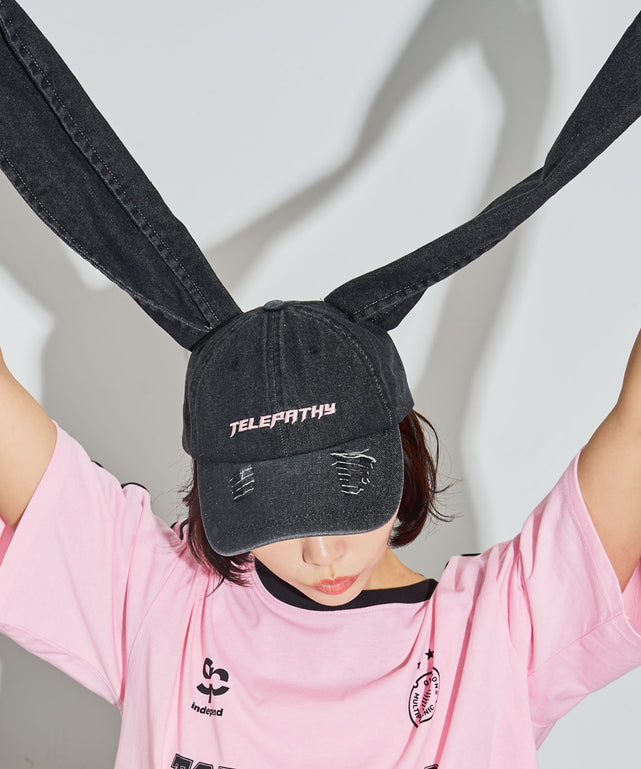 うさ耳デニムキャップ/ブラックその他