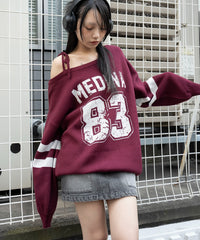 2WAYグラフィックワンショルBIGニット